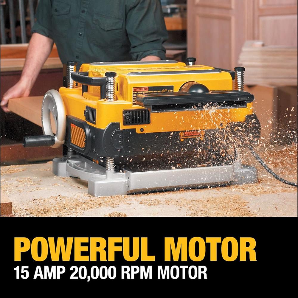 DeWalt Planer, Thickness Planer, 13-Inch, 3 Knife for Larger Cuts, Two Speed 20,000 RPM Motor, Corded (DW735)