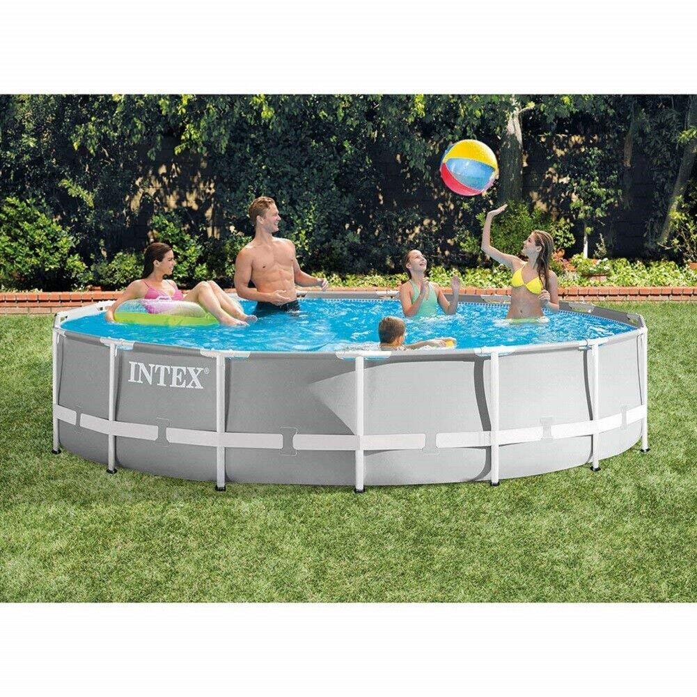 Intex 15ft X 42in Prism Frame Pool Set with Filter Pump Ladder Ground Cloth and