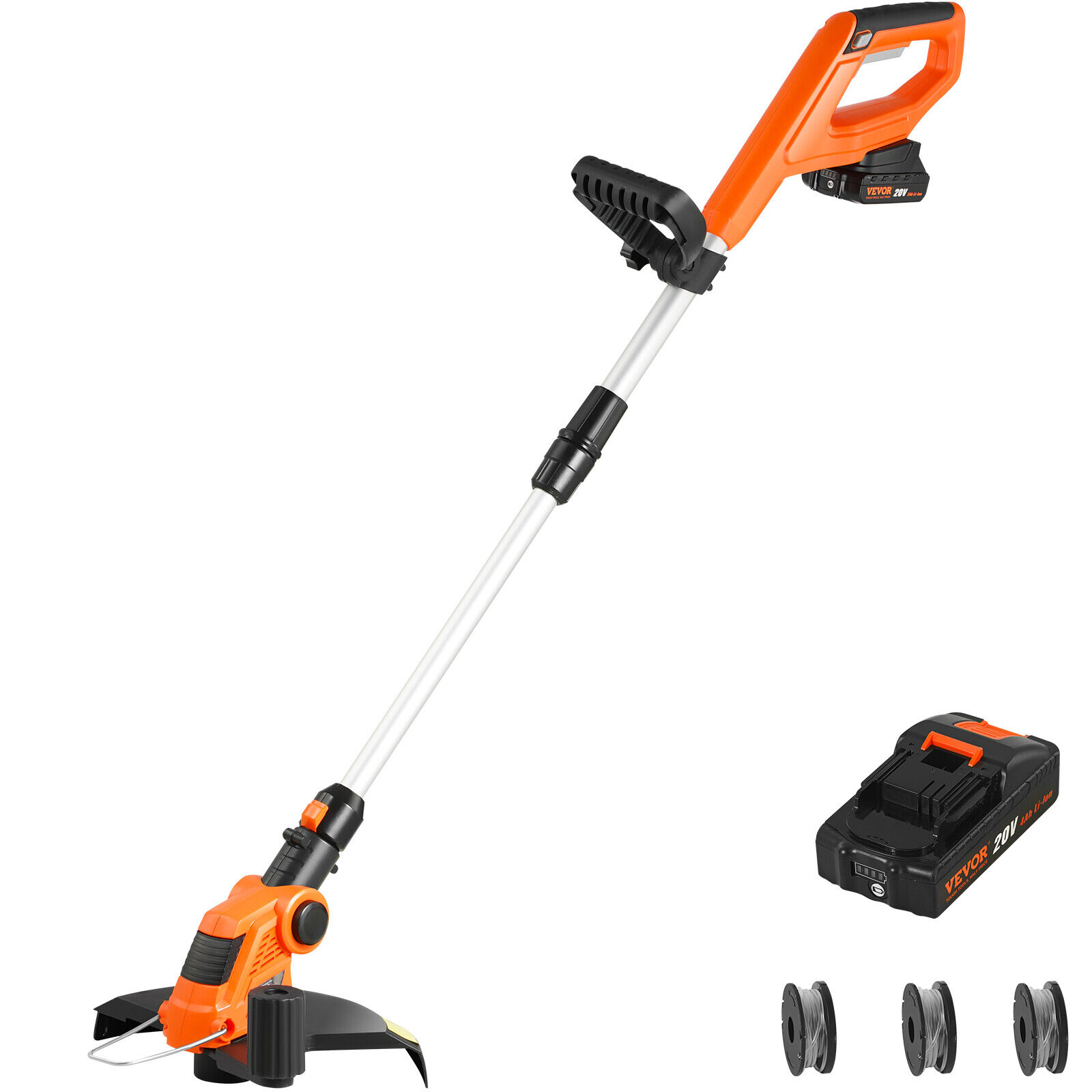 VEVOR Cordless String Trimmer 12" 20 V 4Ah Battery Powered Weed Eater Auto Feed
