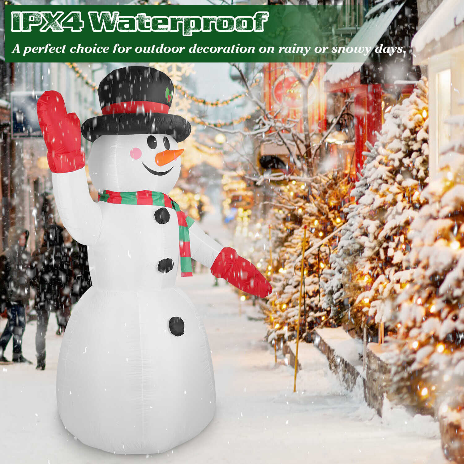 imountek 8FT Inflatable Christmas Giant Snowman Blow up LED Lights Hat Snowman Xmas Decor
