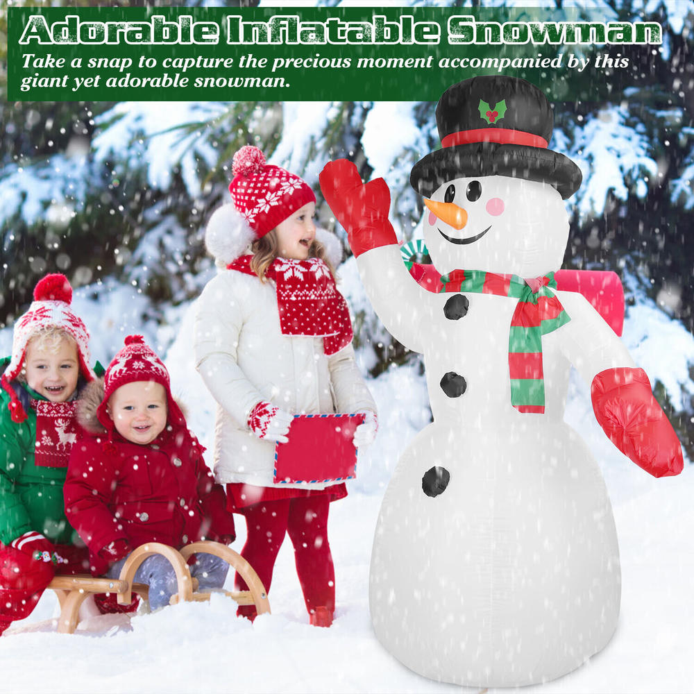 imountek 8FT Inflatable Christmas Giant Snowman Blow up LED Lights Hat Snowman Xmas Decor