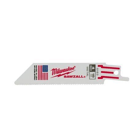 Milwaukee Tool 48-00-5183 4 In 18 Tpi Sawzall Blades 5 Pack