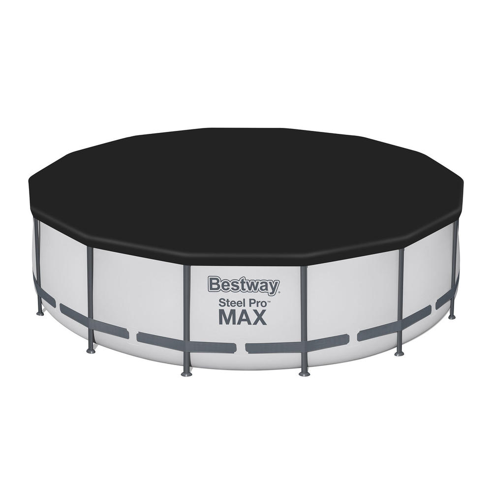 Bestway Steel Pro MAX 14' x 42" Above Ground Outdoor Swimming Pool Set Gray