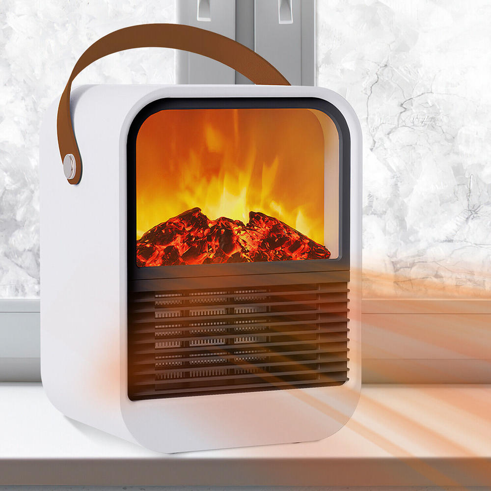 imountek 1500W Electric Fireplace Space Heater Realistic Burning Flame 3S Fast Heating