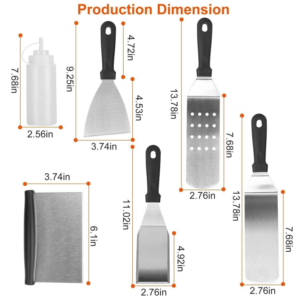 imountek 7Pcs Griddle Accessories Kit Outdoor Barbecue BBQ Griddle Spatulas Set Backyard