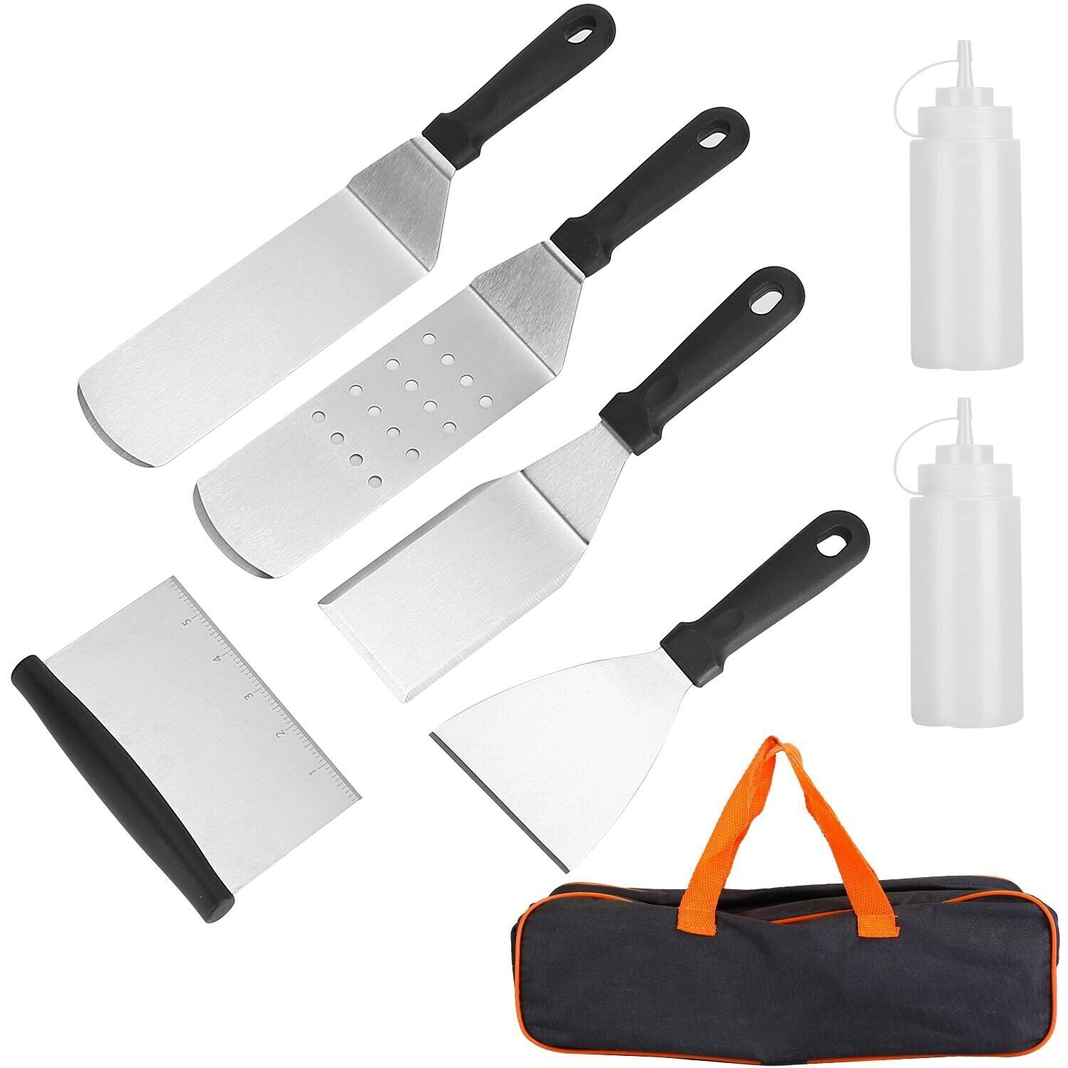 imountek 7Pcs Griddle Accessories Kit Outdoor Barbecue BBQ Griddle Spatulas Set Backyard