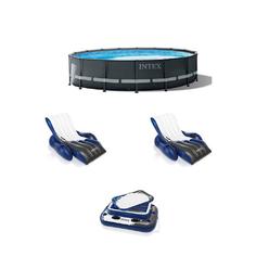 Intex 16ft x 48in Ultra XTR Round Frame Pool Pump Cooler & Floats (2 Pack)
