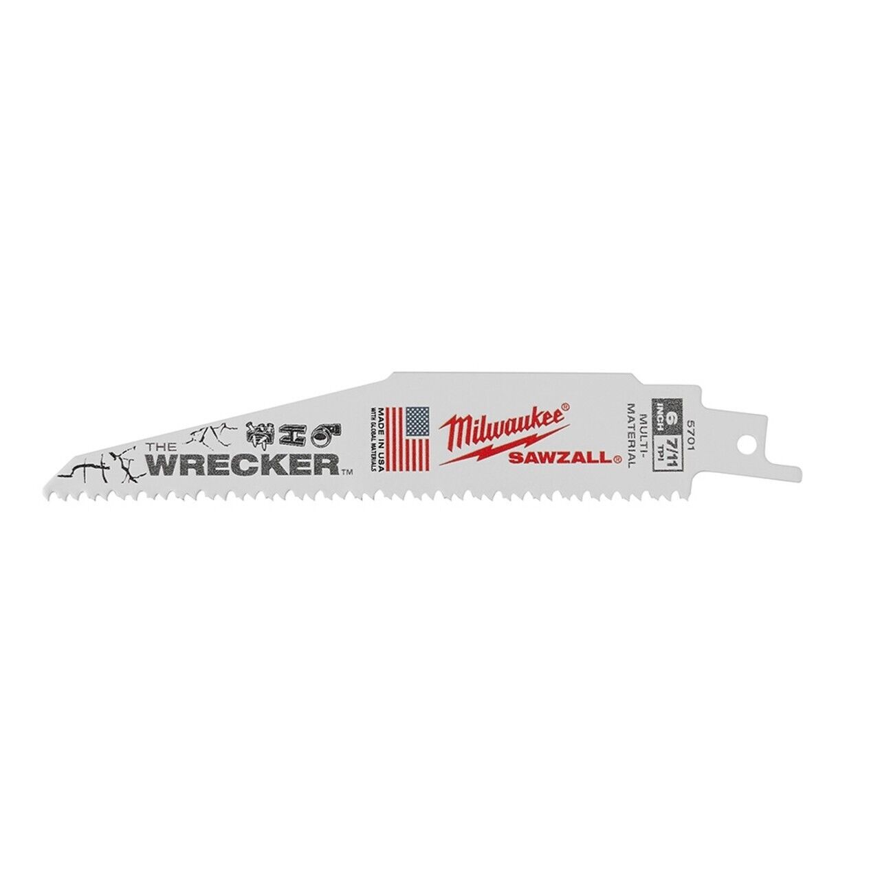 Milwaukee 48-00-5701 The WRECKER Multi-Material SAWZALL Blade 6 in. 5pk New