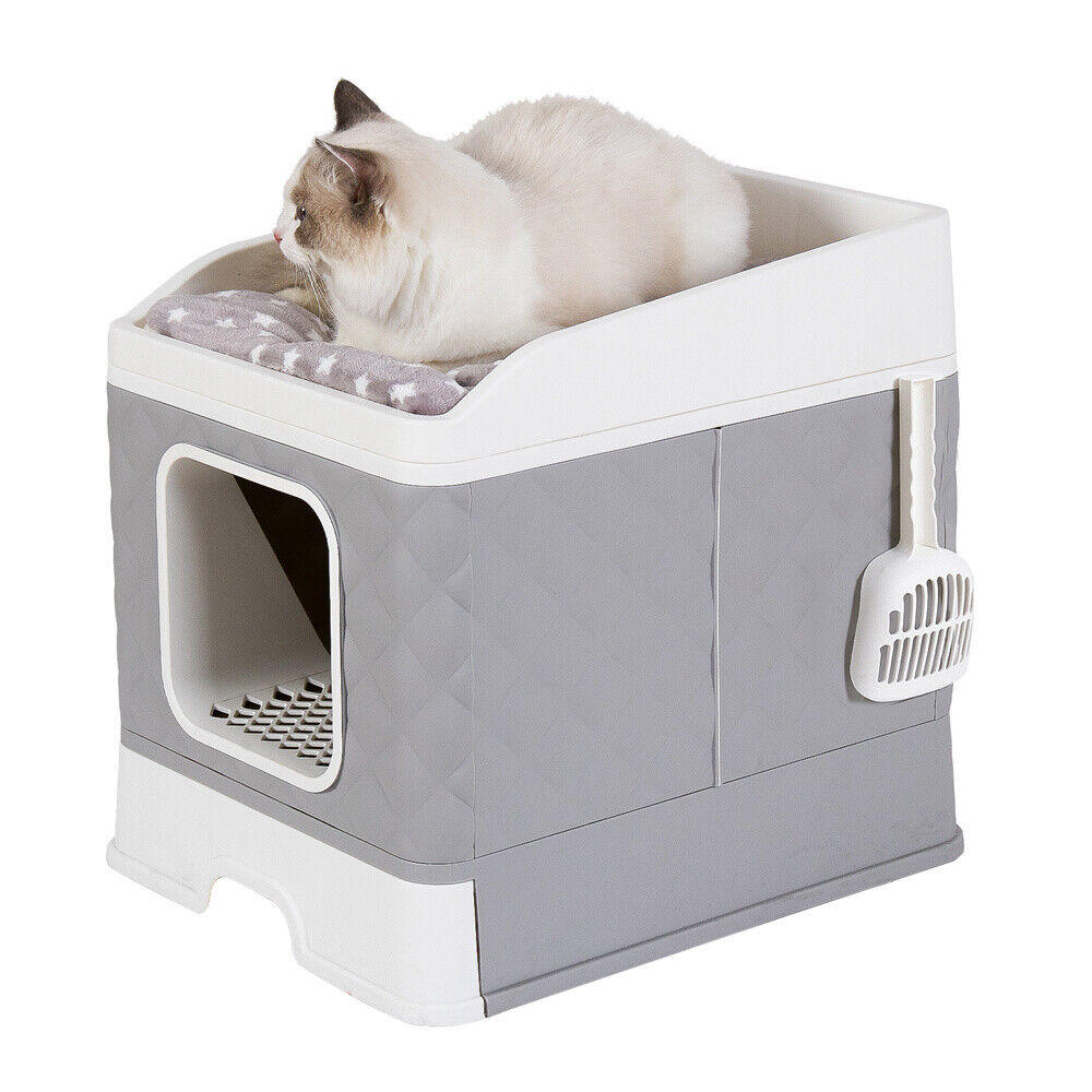 Great Choice Products Foldable Cat Litter Box Large Pet Toilet+Cat Sand Shovel Easy Clean Leak-Proof