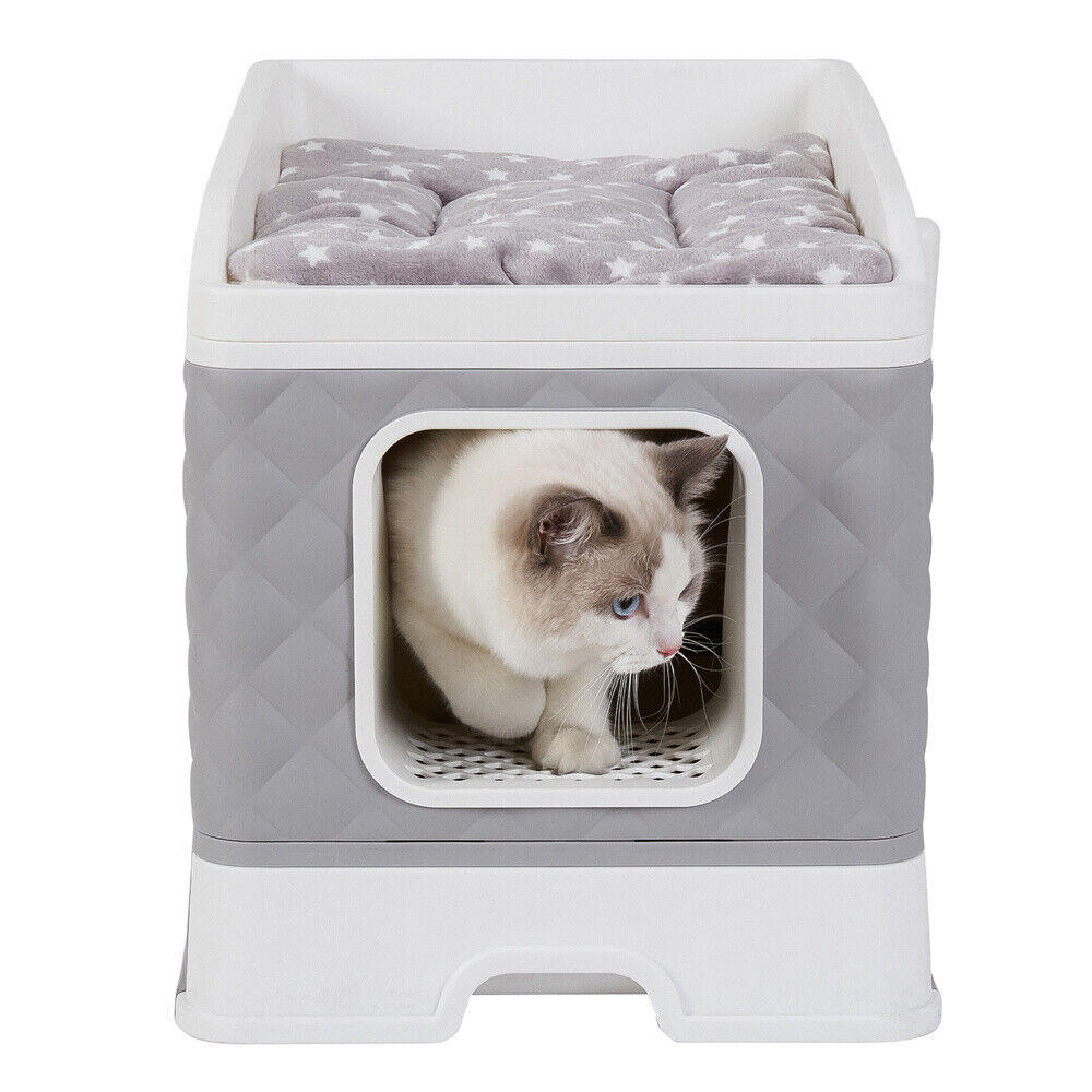 Great Choice Products Foldable Cat Litter Box Large Pet Toilet+Cat Sand Shovel Easy Clean Leak-Proof