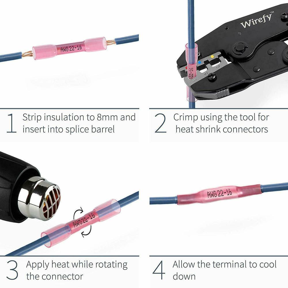 Great Choice Products 1000 X Heat Shrink But Connector Waterproof Electrical Wire Marine Butt Splice