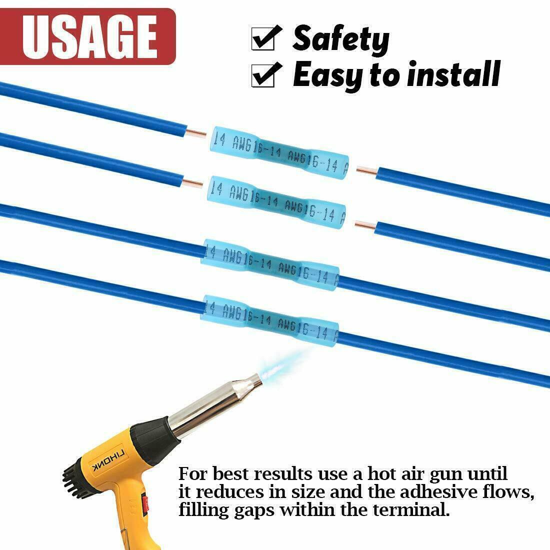 Great Choice Products 1000 X Heat Shrink But Connector Waterproof Electrical Wire Marine Butt Splice