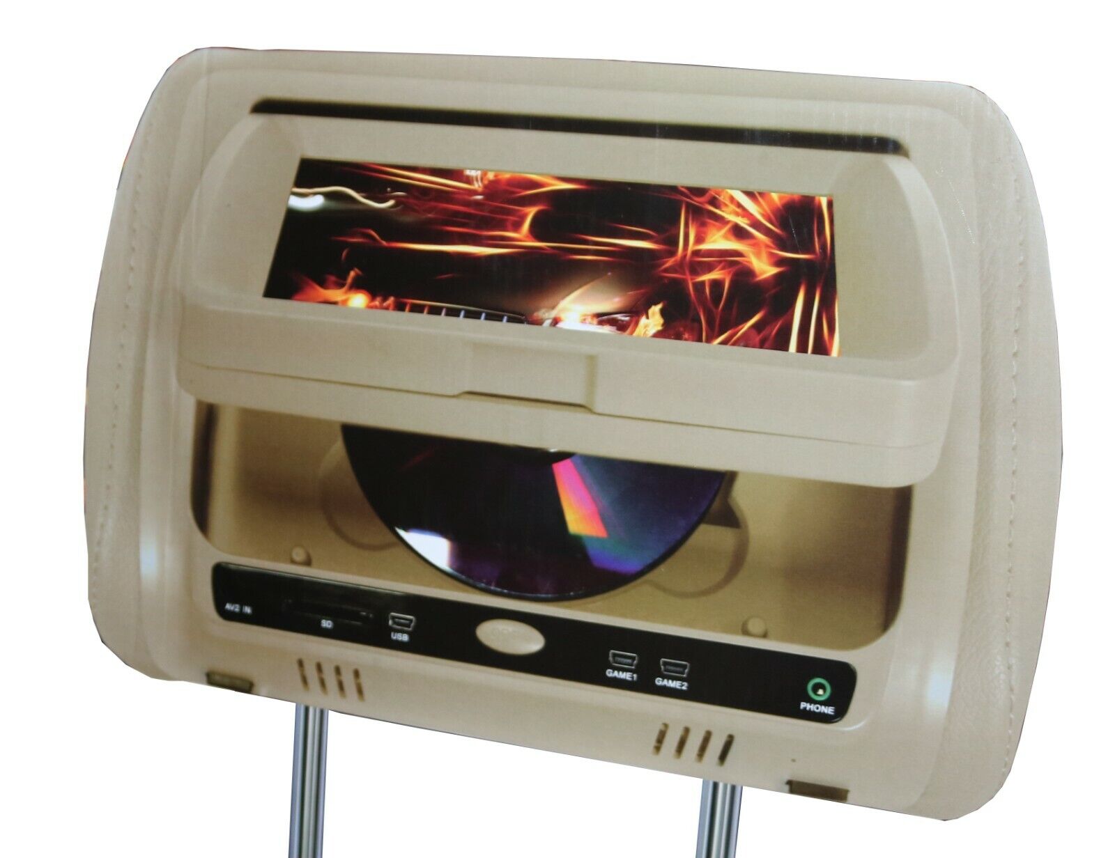 Audiotek AT-9PDV Headrest TFT LCD Monitor w/DVD USB IR FM TV SD 