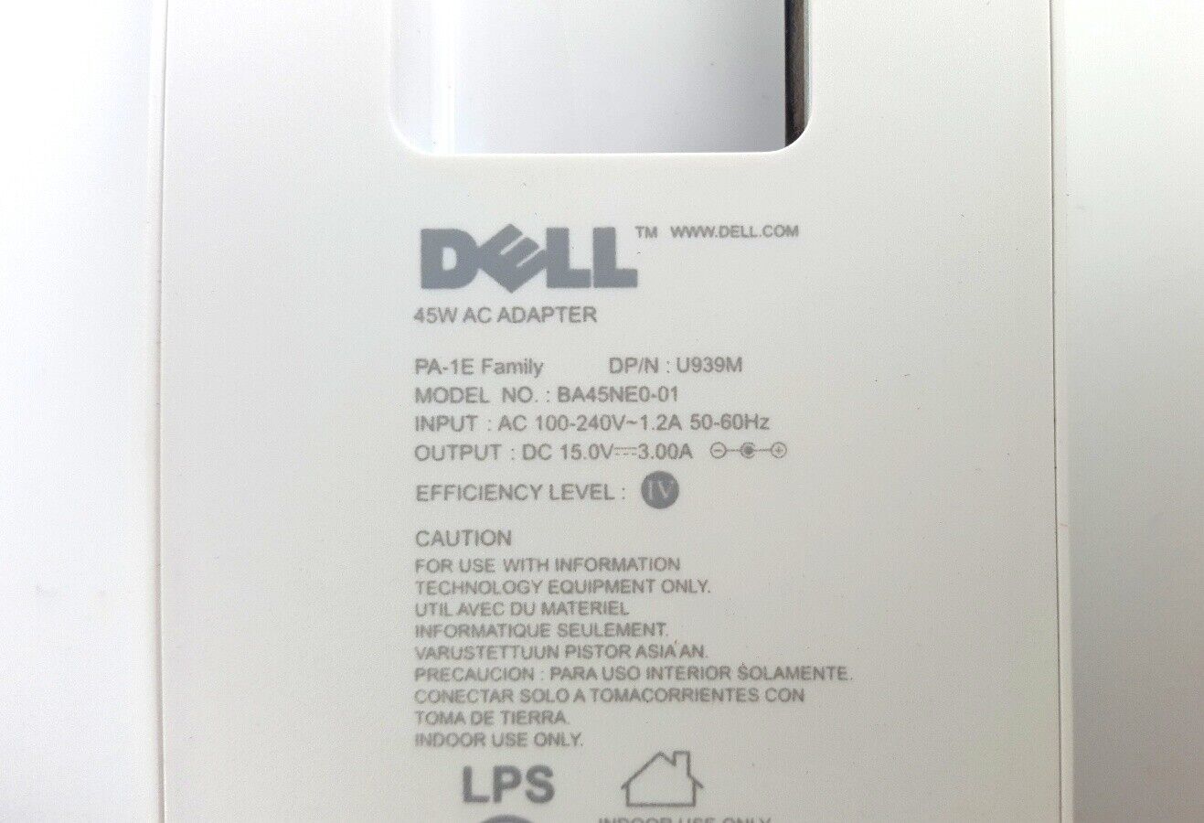 Dell Genuine Dell Adamo 13 PA-1E BA45NE0-01 AC Power Adapter 45W White U939M 0U939M