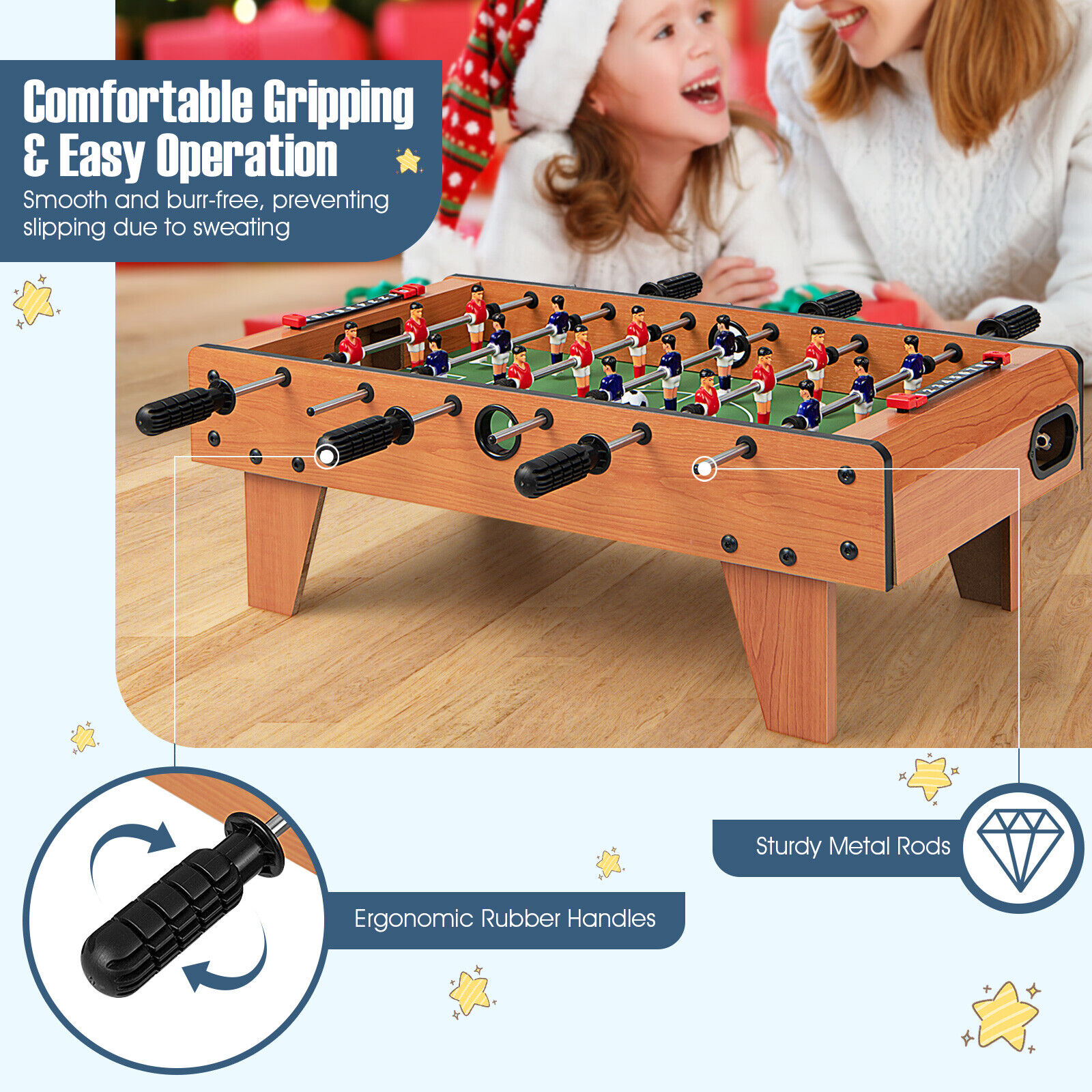 Great Choice Products 27-Inch Tabletop Foosball Game Set Hand Soccer With 2 Balls For Kids Adults
