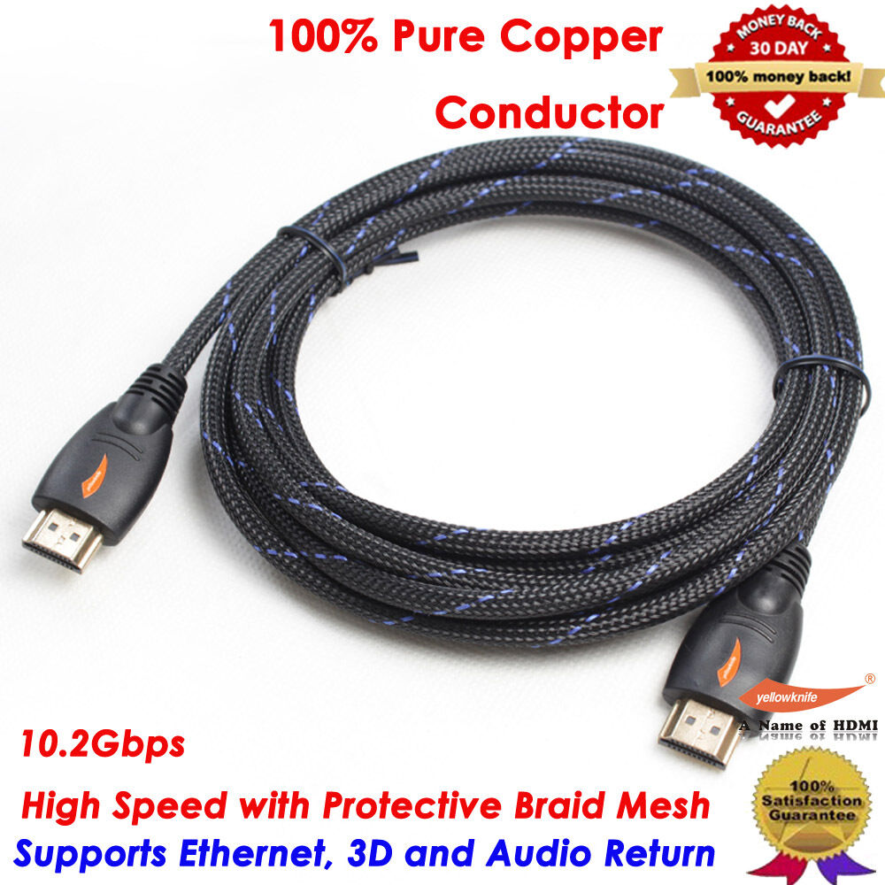 Great Choice Products 10Ft Hdmi Cable 3M Video Cord Bluray Dvd Xbox Ps 3 4 Wii U Lcd Hd Tv 1080P Usa
