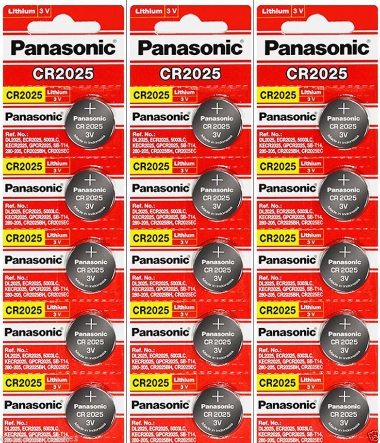 Panasonic 15 x Fresh PANASONIC CR 2025 CR2025 LITHIUM COIN CELL Battery Exp 2030 