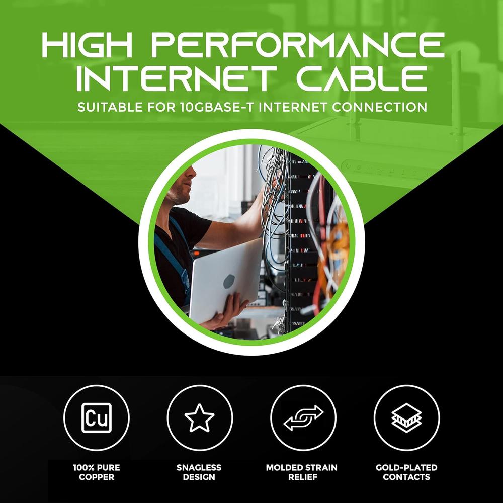 GearIT Cat 6 Ethernet Cable 14 ft (10-Pack) - Cat6 Patch Cable, Cat 6 Patch Cable, Cat6 Cable, Cat 6 Cable, Cat6 Etherne…
