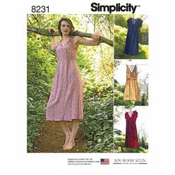 Simplicity 8231 Women's Summer Dress Sewing Pattern, 4 Styles, Sizes 14-22