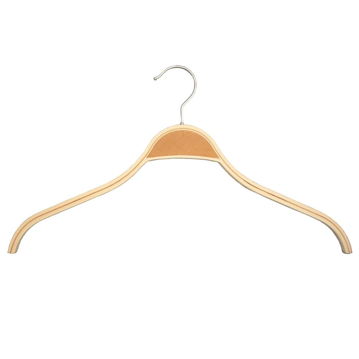 Great Choice Products 664 Bentwood Top Hanger, Chrome Ball-End Hook, 17.5", Natural (Pack Of 100)