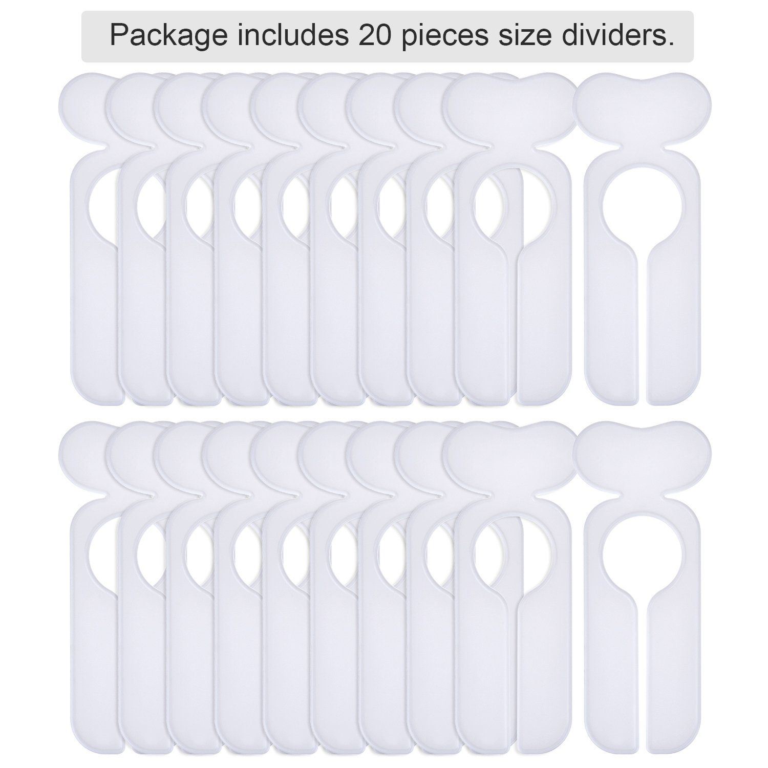 Great Choice Products 20 Pack Closet Dividers For Hanging Clothes Clothing Size Clothing Rack Dividers Baby Closet Dividers Weekly Clothes Org…