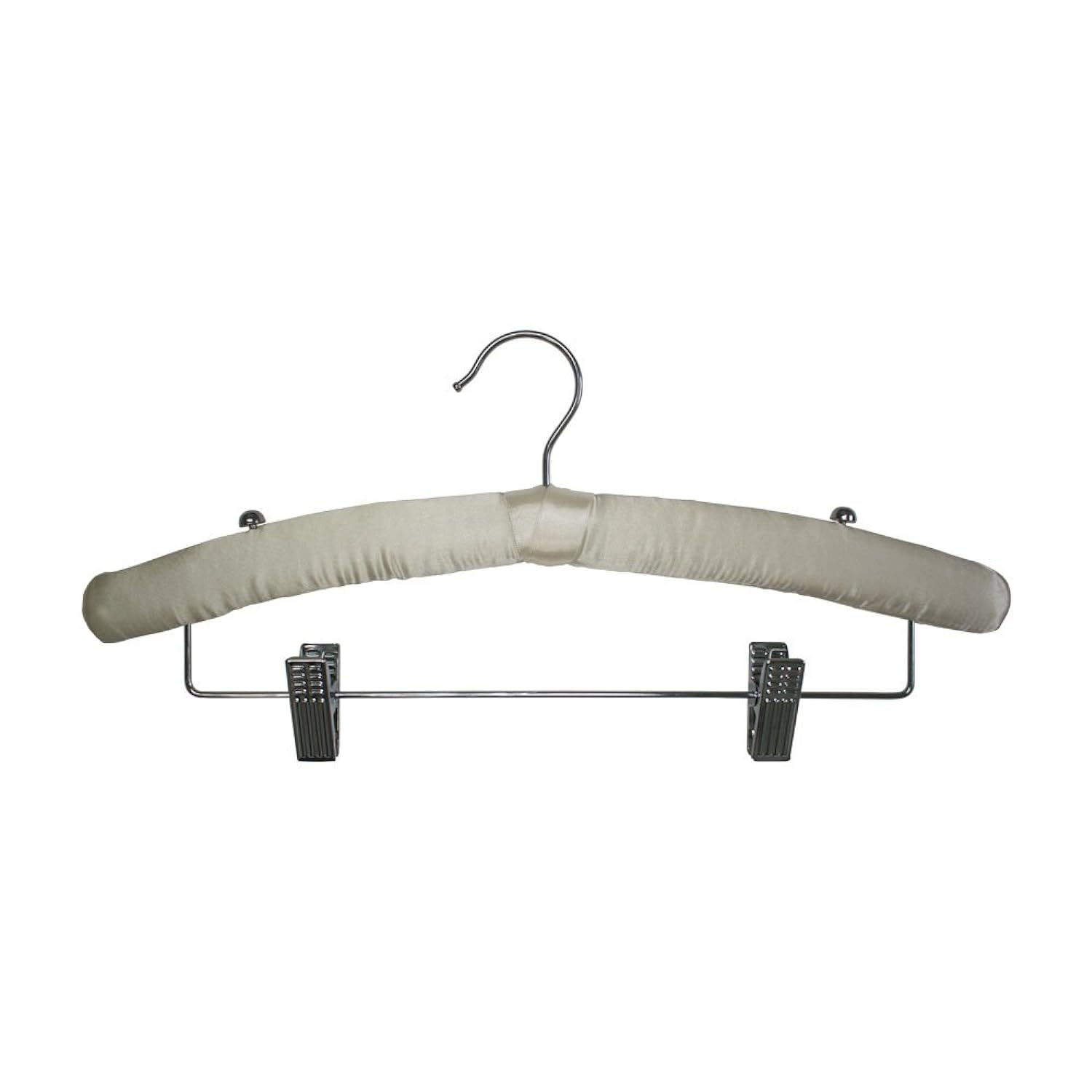 Great Choice Products 4720441Hu Satin Hangers With Chrome Clips - 15 1/2", Ivory (Pack Of 12)