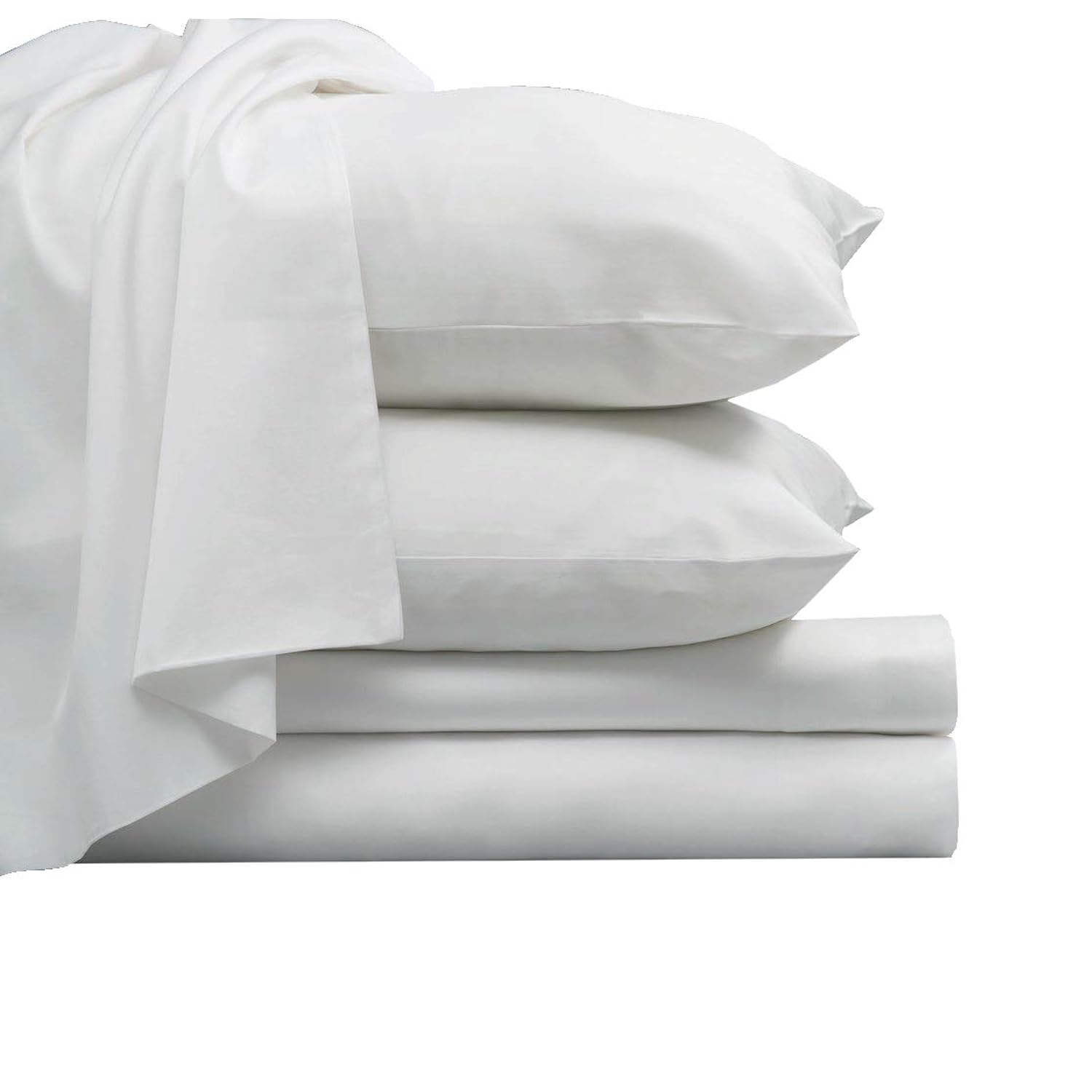 Great Choice Products 800 Thread Count Cotton White Queen Sheets Set, 100% Long Staple Cotton Smooth Sateen Bed Sheets, High Thread Count Shee…