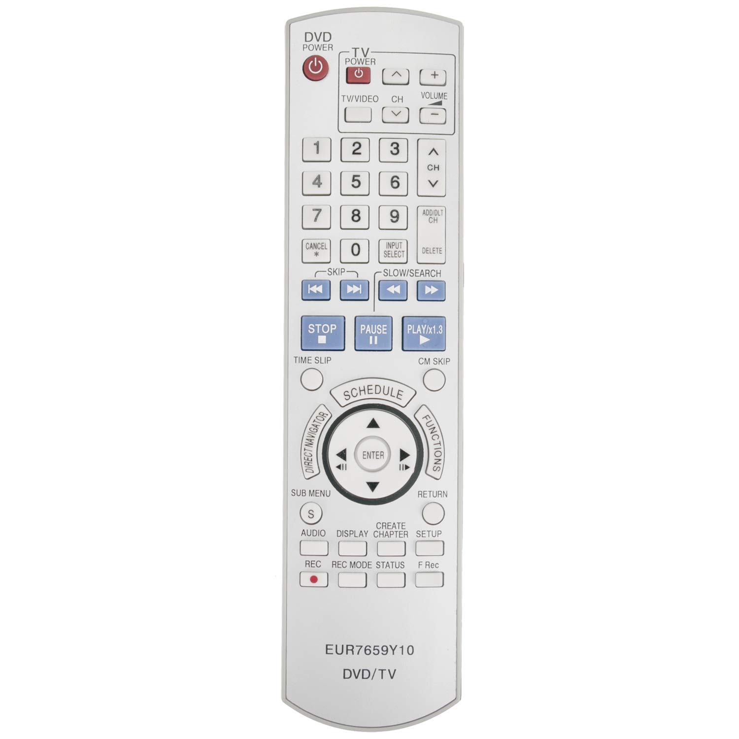 Great Choice Products Eur7659Y10 Replace Remote Control Fit For Panasonic Vcr Dvd Recorder Dmr-Es25 Dmr-Es15 Dmr-Es15P Dmr-Es15Pc Dmr-Es15S Dm…