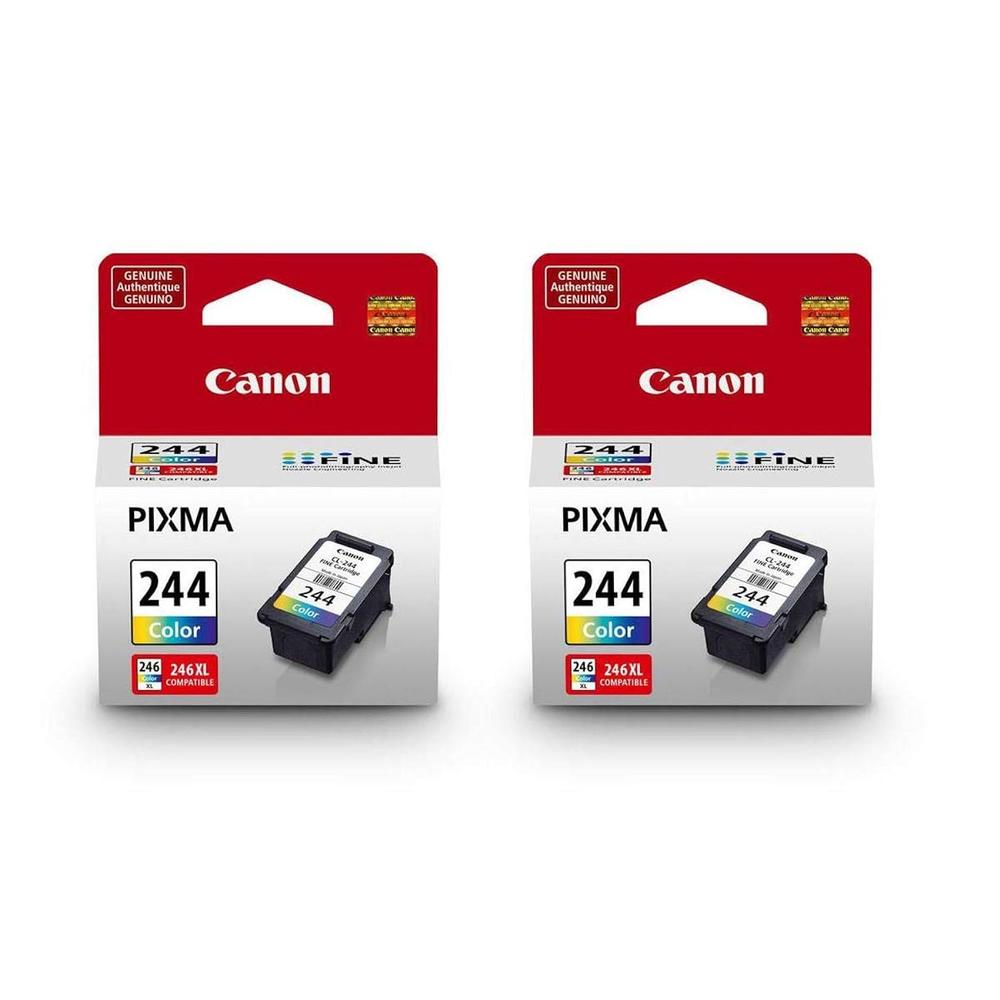 Canon 2 Pack CL-244 Color Ink Cartridge for PIXMA IP, MX, MG, TS, and TR Series All-in-One Inkjet Printers - 6.2ml