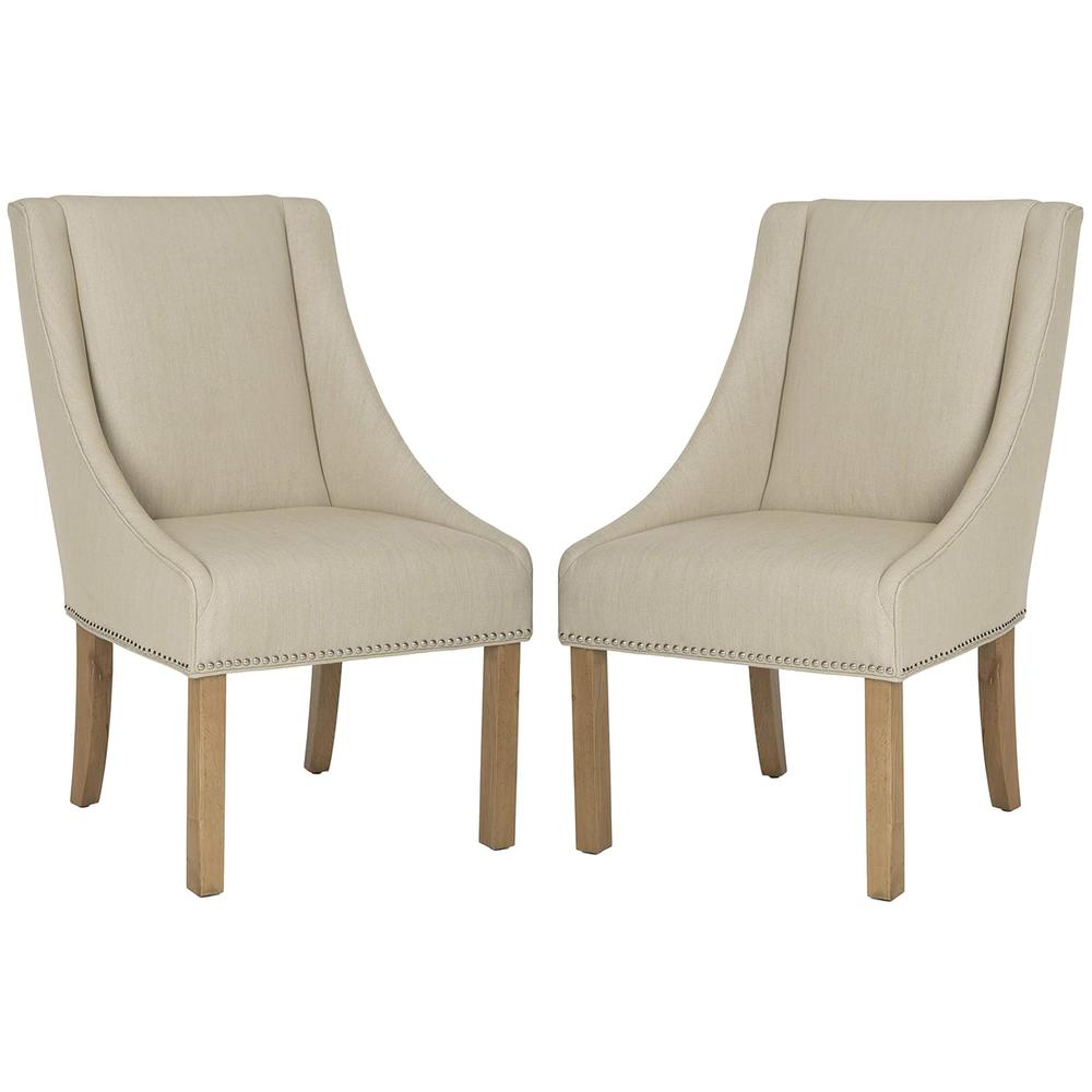 Safavieh Mercer Collection Morris Sloping Arm Dining Chair, Set of 2, Green Mist