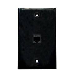 Great Choice Products 1 Port Ethernet Wall Plate Black - Single Gang Cat6 Rj45 Ethernet Wall Plate Female To Female Cover Plate Compatible Wit…