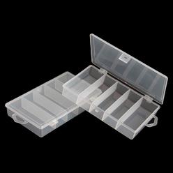 Great Choice Products 2 Pack 5 Grid Clear Plastic Fishing Tackle Storage Box Jewelry Making Findings Organizer Box Container Case Utility Box,…