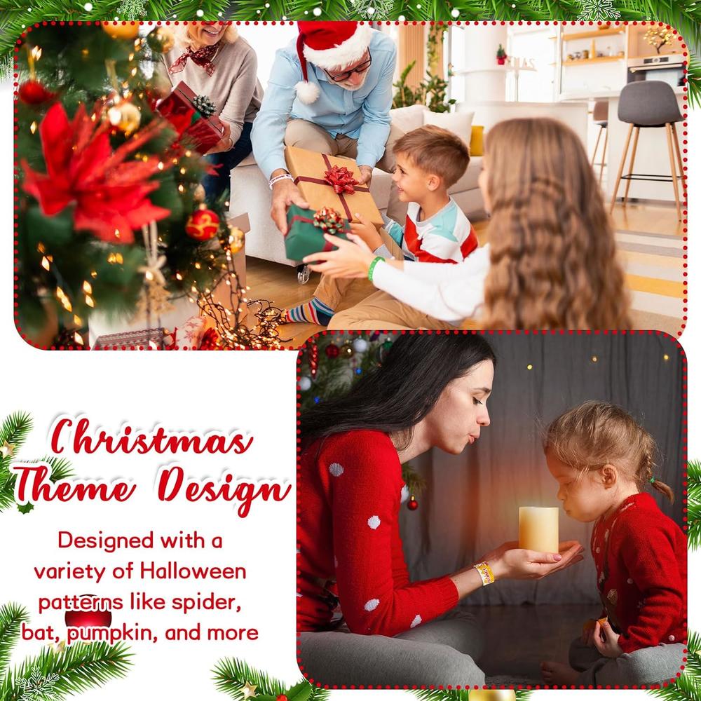 Great Choice Products 240 Pcs Christmas Slap Bracelets Bulk Santa Theme Christmas Party Favors Holiday Snap Bracelets Kids Xmas Slap Bands For…