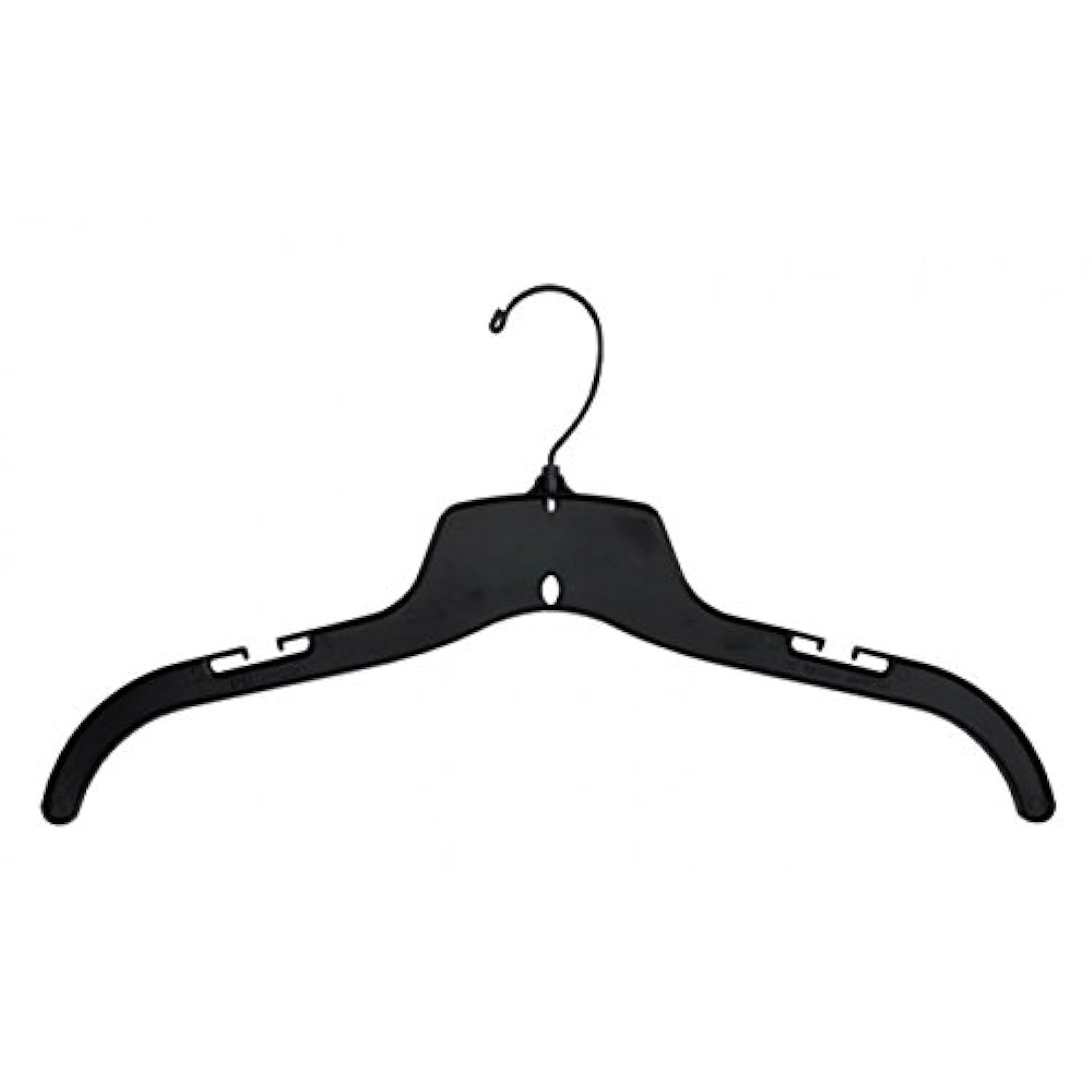 Great Choice Products 25500Bh Plastic Shirt Hangers, Super Heavy Weight With Black Hook, 17", Black