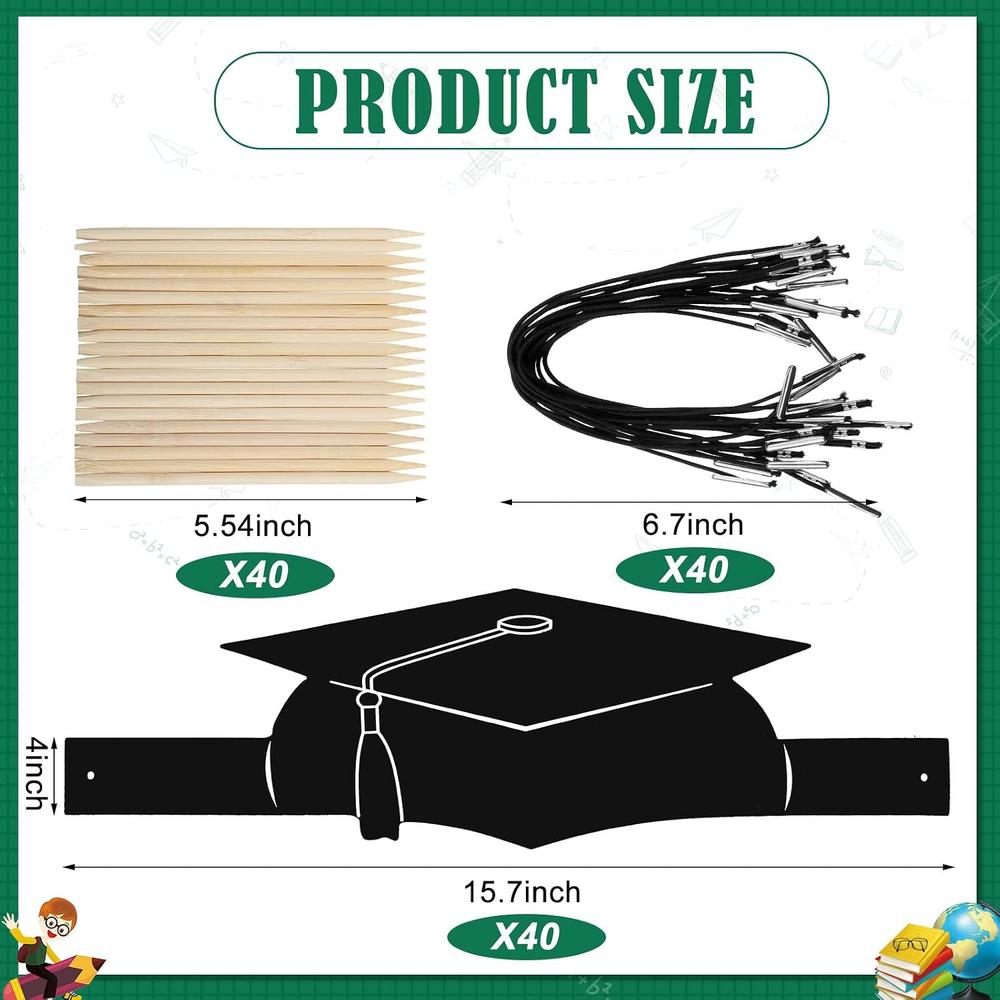 Great Choice Products 40 Pcs Paper Graduation Cap Set Scratch Paper ...