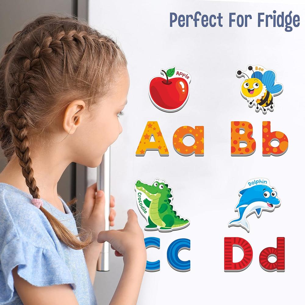 Great Choice Products 78 Magnetic Alphabet, 26 Uppercase, 26 Lowercase Letters & 26 Object Patterns, Adorable Animal Alphabet Abc Fridge Magne…