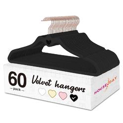 Great Choice Products Black Velvet Hangers 60 Pack, Non Slip Flocked Felt Hangers, Sturdy Velvet Clothes Hangers, Cute Heart Hangers, Heavy Du…