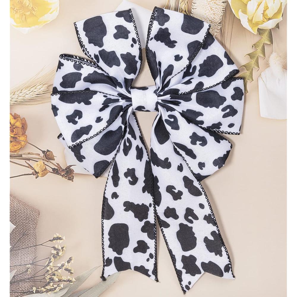 Cow Ribbon Great Choice Products Cow Print Wired Edge Ribbon, White And Black ...