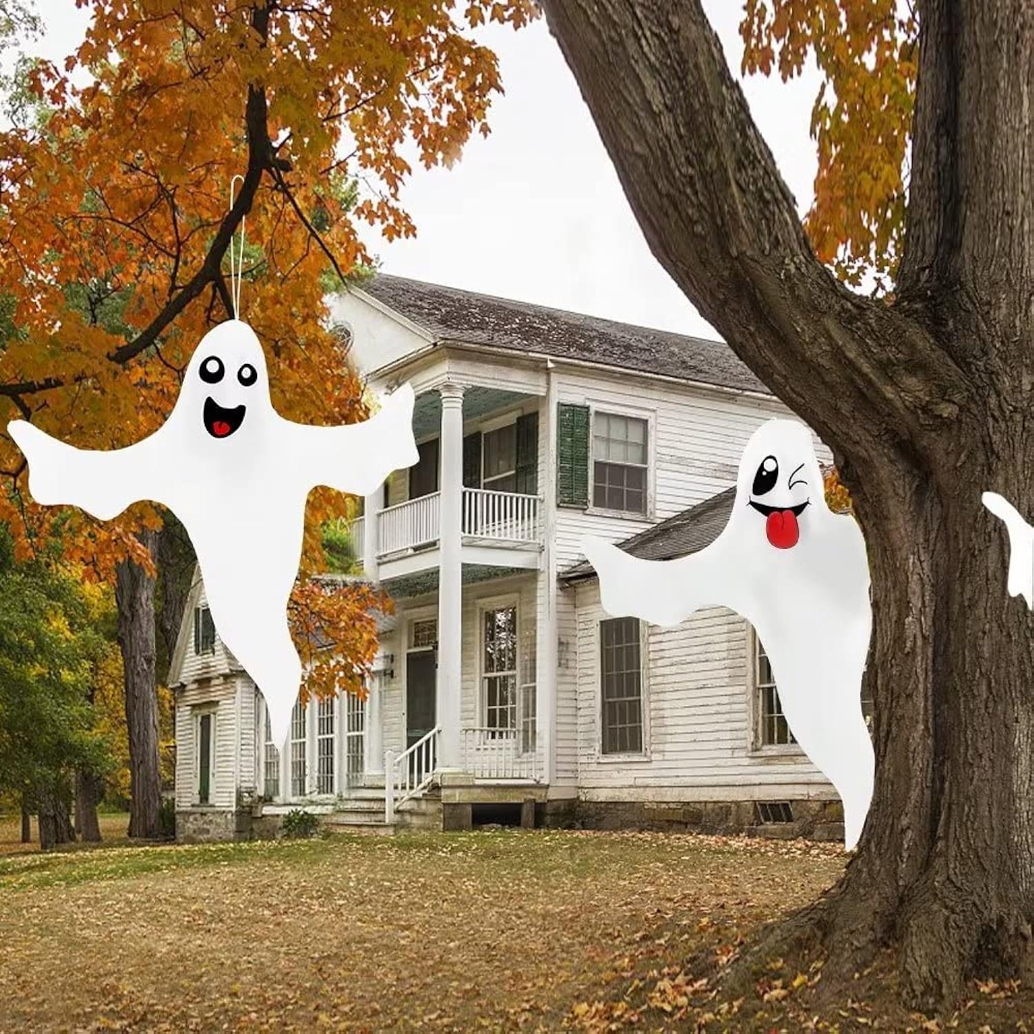 Great Choice Products Halloween Ghost Hanging Decorations, 2 Pack 46 Inch Hanging Ghosts For Yard, Patio, Lawn, Garden, Outdoor Indoor Decor, …