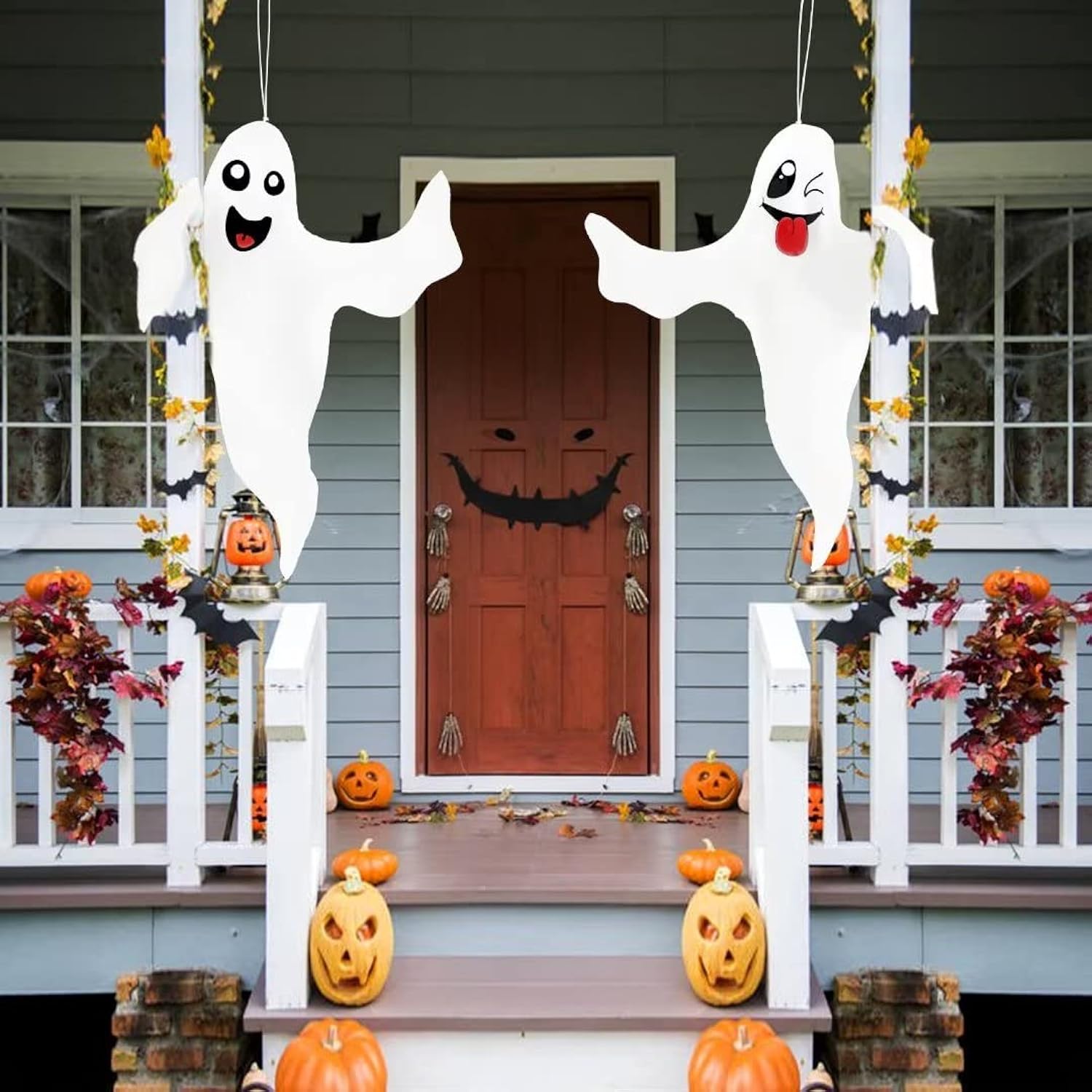 Great Choice Products Halloween Ghost Hanging Decorations, 2 Pack 46 Inch Hanging Ghosts For Yard, Patio, Lawn, Garden, Outdoor Indoor Decor, …