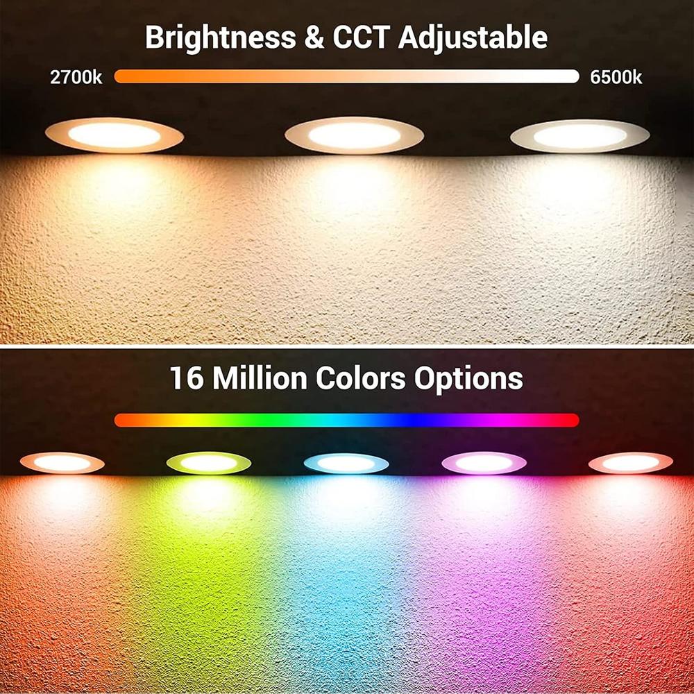 Great Choice Products Led Recessed Ceiling Lighting 4 Inch Smart Wifi ...