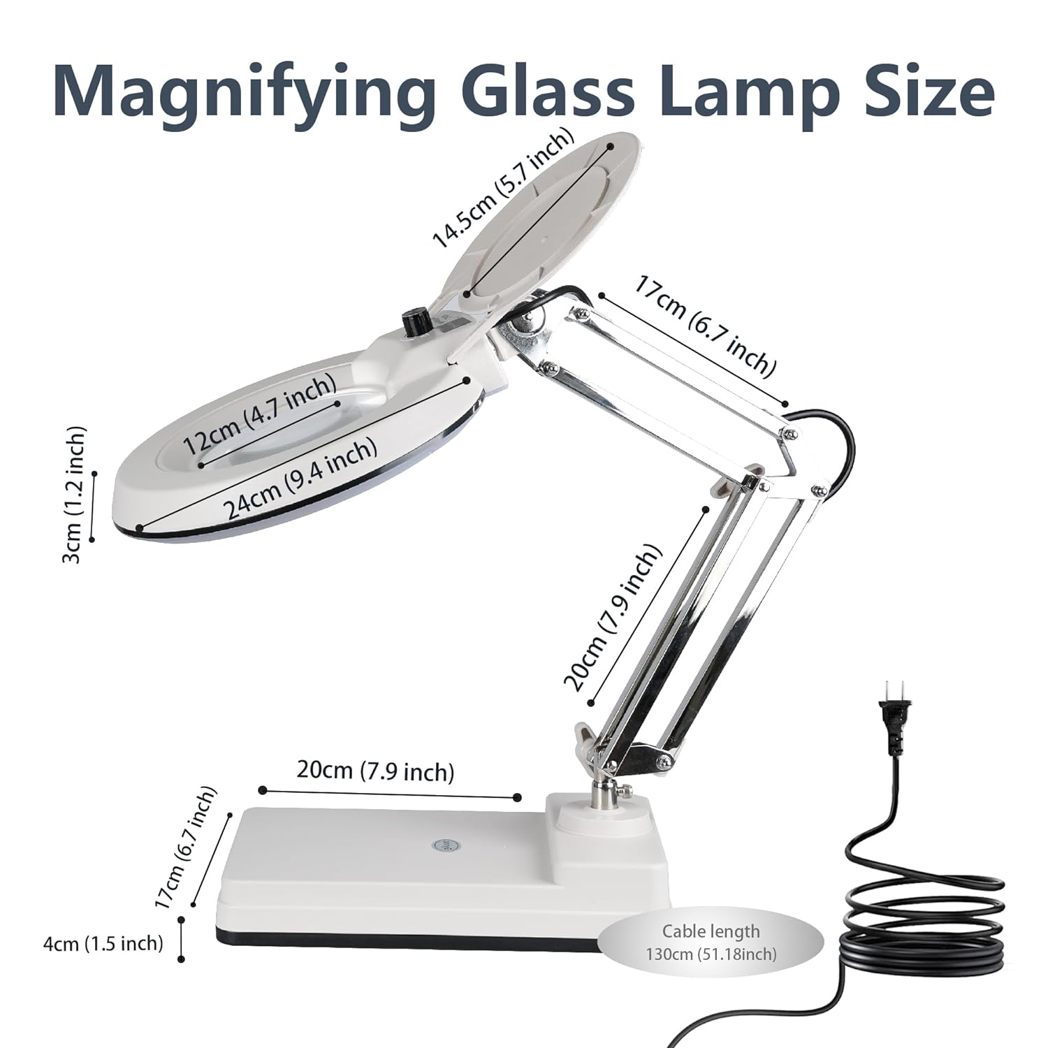 Great Choice Products Magnifying Lamp Led, Dimmable Magnifier Desk Lamp 10X, 5'' Magnifier Glass Lens With Bright 120 Pcs Leds,Heavy Duty Stan…