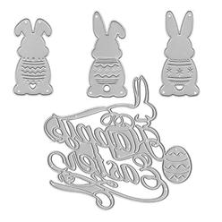 Great Choice Products Metal Easter Die Cuts Cute 3 Pattern Rabbits Happy Easter Eggs Embossing Stencil Cutting Dies For Card Making Scrapbooki…