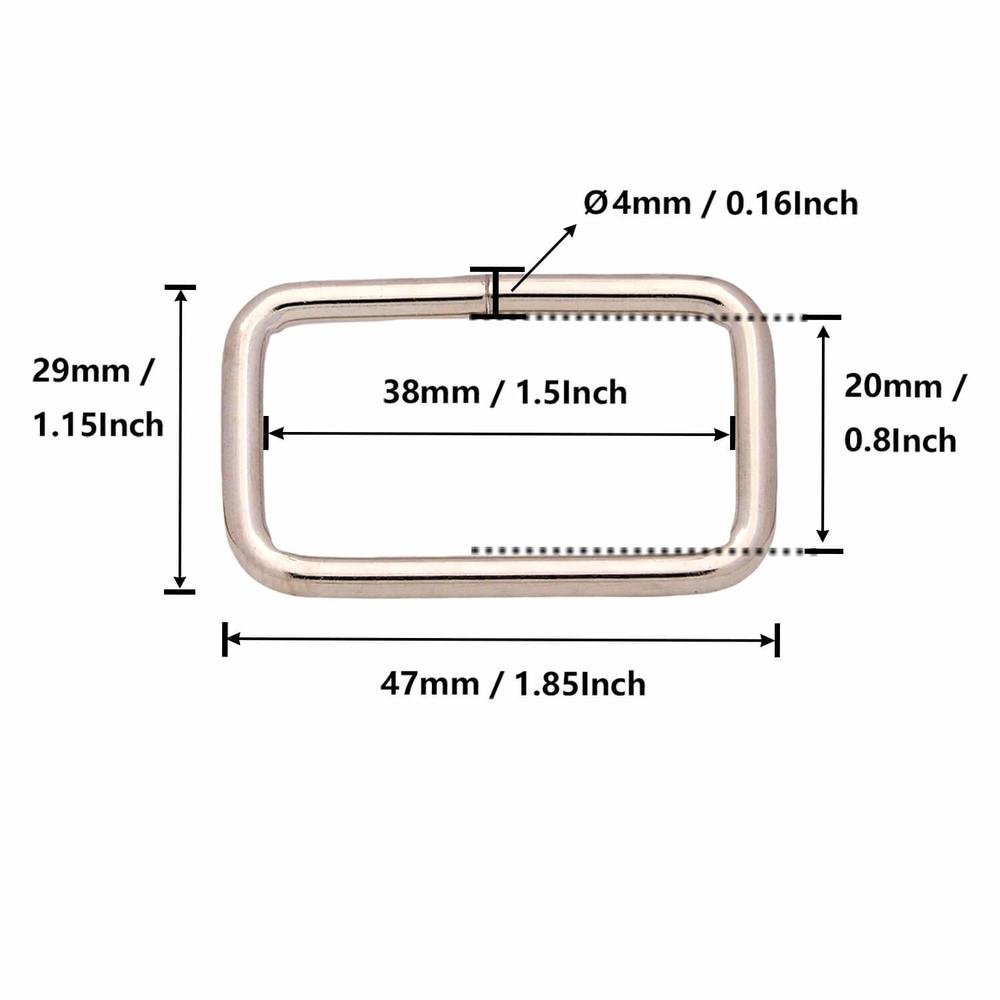 Great Choice Products Metal Rectangle Ring Buckles Square Strap Webbing ...