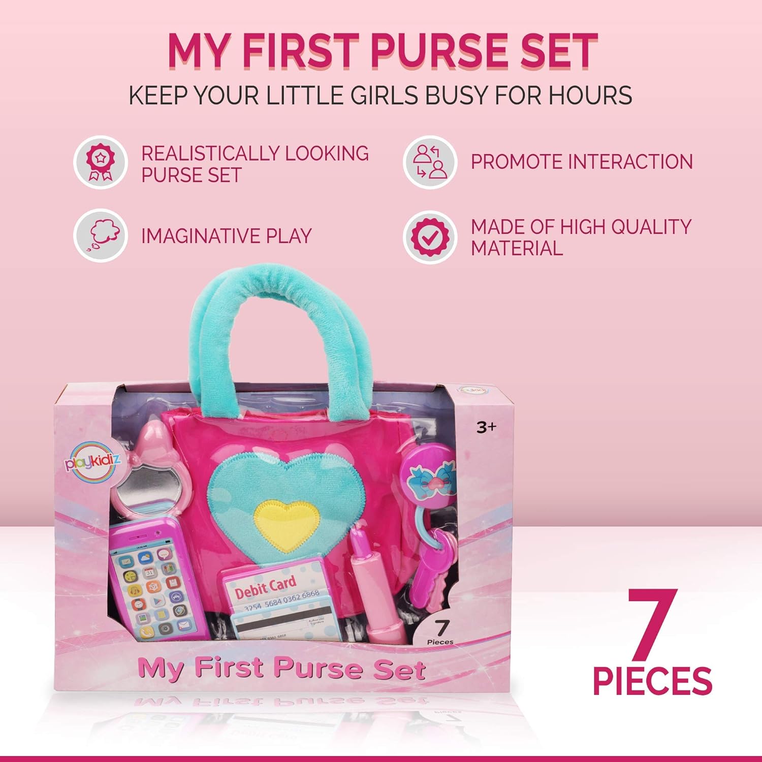 Great Choice Products Princess My First Purse Set - 7 Pieces Kids Play Purse And Accessories, Pretend Play Toy Set With Cool Girl Accessories,…