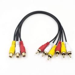 Great Choice Products Rca Splitter Cable,Av Splitter 3 Rca Female Jack To 6 Rca Male Plug Rca Y Splitter Extension Audio Video Av Adapter Cabl…