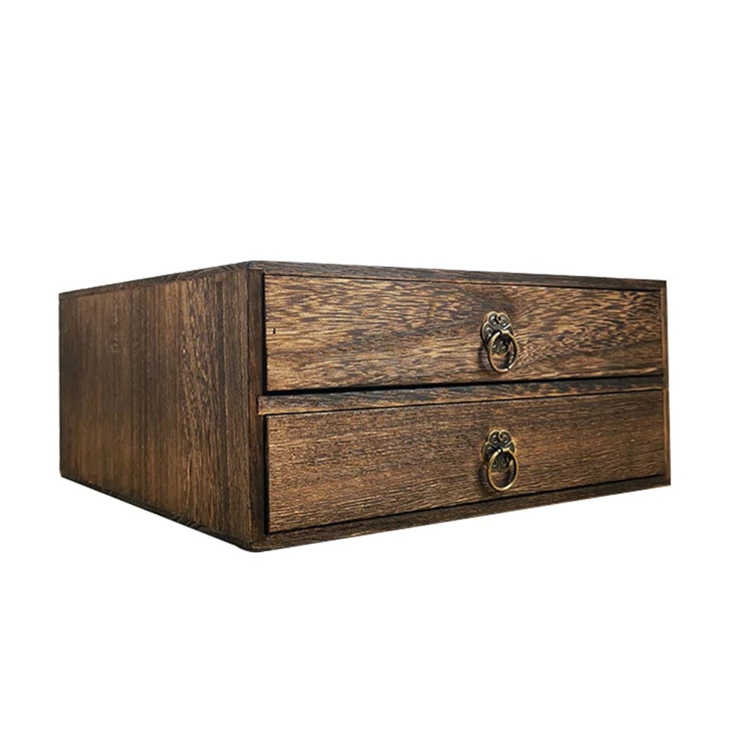 Great Choice Products Small Wooden Storage Box With Drawers 2- Layer Shallow Type Drawers Wood Desktop Storage Cabinet Small Wooden Box Organi?