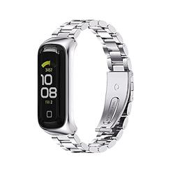 Great Choice Products Metal Strap For Samsung Galaxy Fit 2 Sm-R220 Watch Band Bracelet Replacement Watchband (Metal Silver)