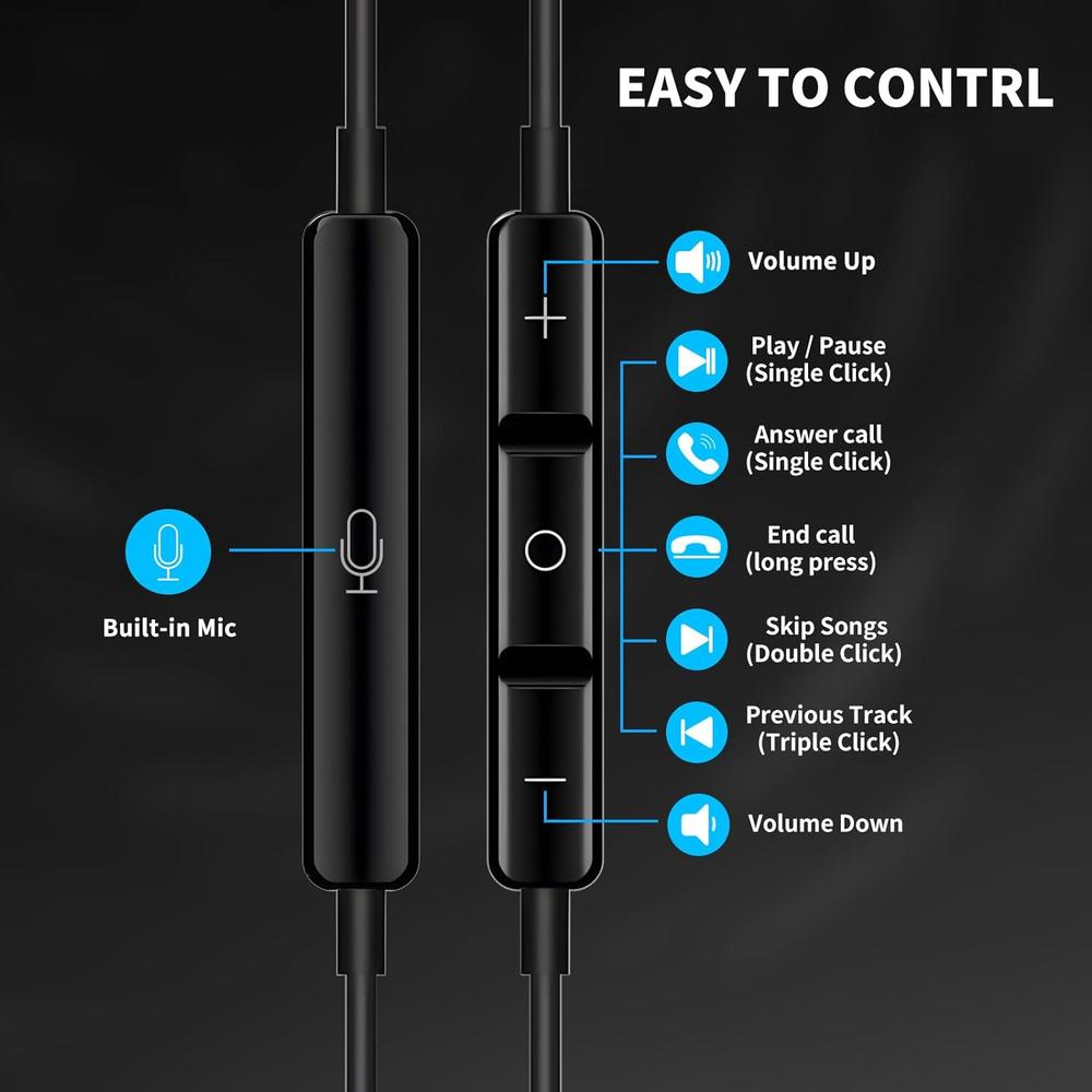 Great Choice Products Wired Earbuds Noise Cancelling 3.5Mm Jack Headphones With Microphone Volume Control Magnetic Earphones In Ear For Samsun…