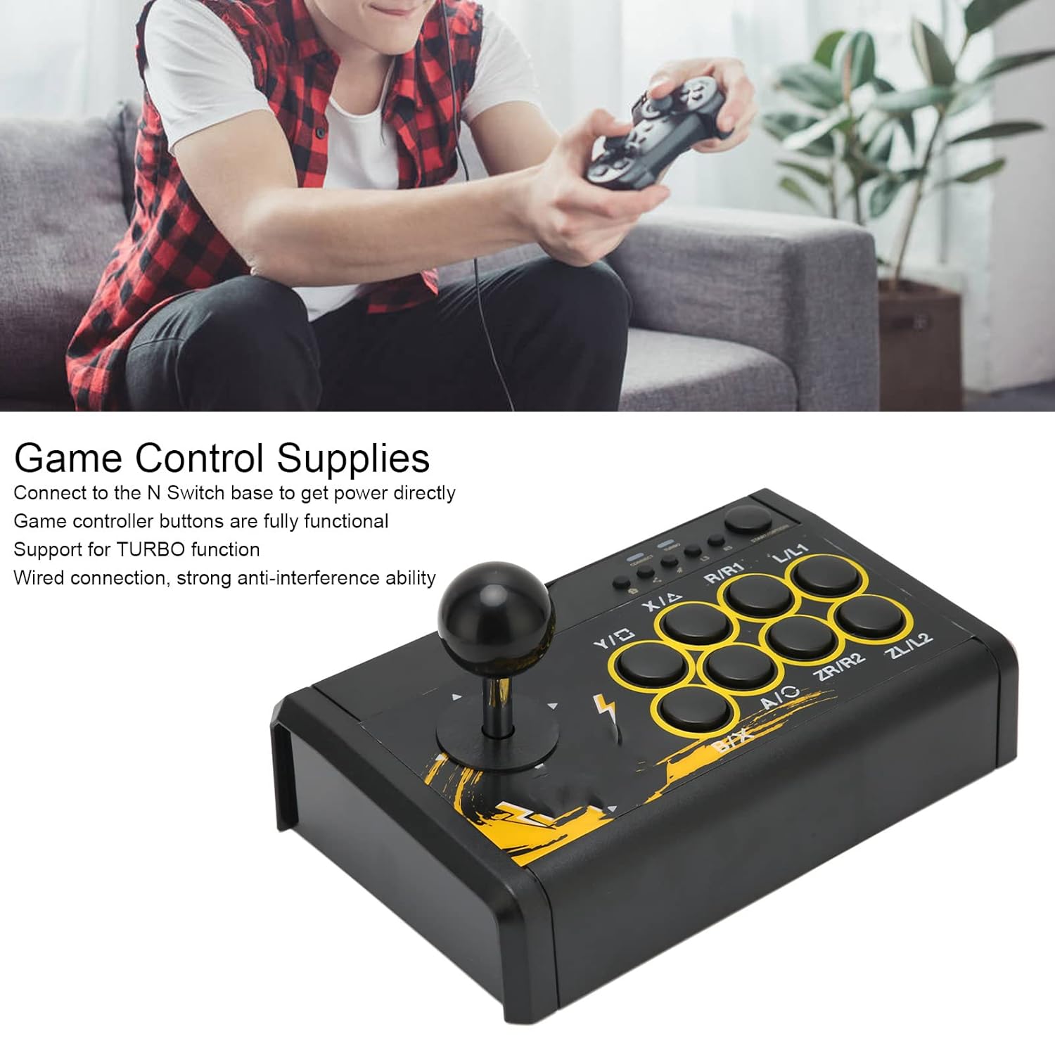 Great Choice Products Arcade Stick, Pc Gaming Controller Usb Wired Game Joystick Retro Arcade Fighting Controller Games Console Gamepad For Ps…